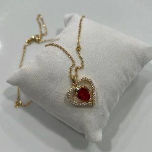 Red zircon necklace for women